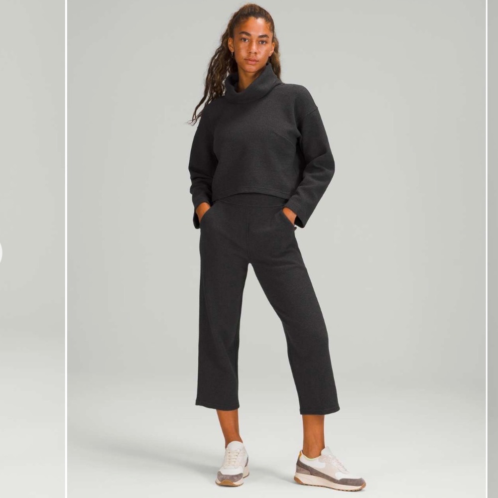 Lululemon NEW Ribbed Straight Leg Super High Rise Wide Crop 23 Stretch Cotton 14
